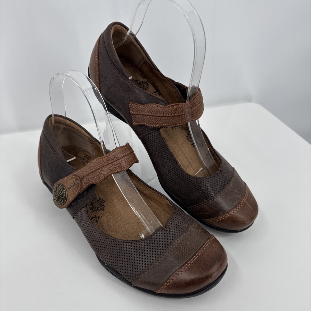 Taos Mary Jane Shoes Women's 8 Leather Maryjane Comfort Walking Casual Brown